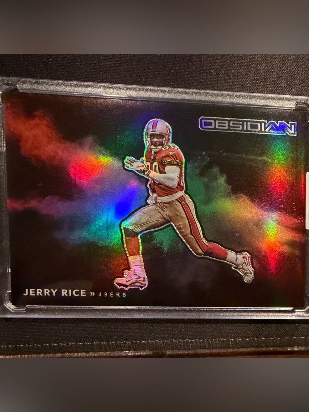 2022 Panini Jerry Rice Obsidian Color Blast Ultra Rare Case Hit Card